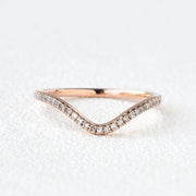 1.3 MM Round Brilliant Cut Curved Stacking Wedding Band Mapple Gems